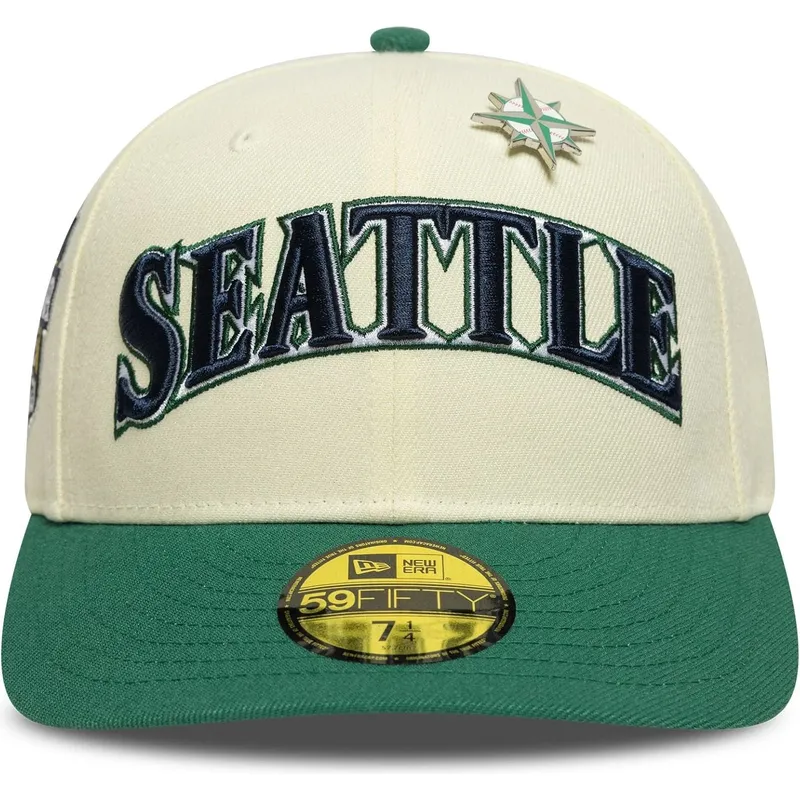 bojd-beige-och-gron-justerad-keps-59fifty-all-star-game-pin-seattle-mariners-mlb-fran-new-era