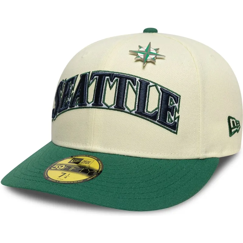 bojd-beige-och-gron-justerad-keps-59fifty-all-star-game-pin-seattle-mariners-mlb-fran-new-era