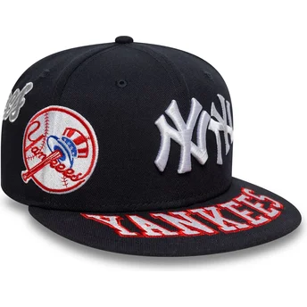 Marinblå New York Yankees MLB 59FIFTY All Over Flat Cap från New Era