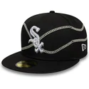 svart-platt-keps-justerad-59fifty-chain-wrap-fran-chicago-white-sox-mlb-av-new-era