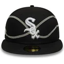 svart-platt-keps-justerad-59fifty-chain-wrap-fran-chicago-white-sox-mlb-av-new-era