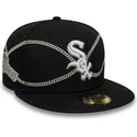 svart-platt-keps-justerad-59fifty-chain-wrap-fran-chicago-white-sox-mlb-av-new-era