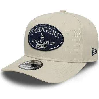 Beige böjd skärmkeps snapback 9SEVENTY Stretch Snap Patch Los Angeles Dodgers MLB från New Era