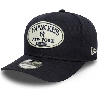 New Era New York Yankees MLB 9SEVENTY Stretch Snap Patch marinblå snapback böjd keps