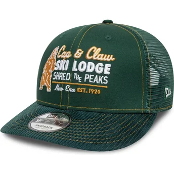 Grön böjd skärm snapback 9FIFTY Cord keps från New Era