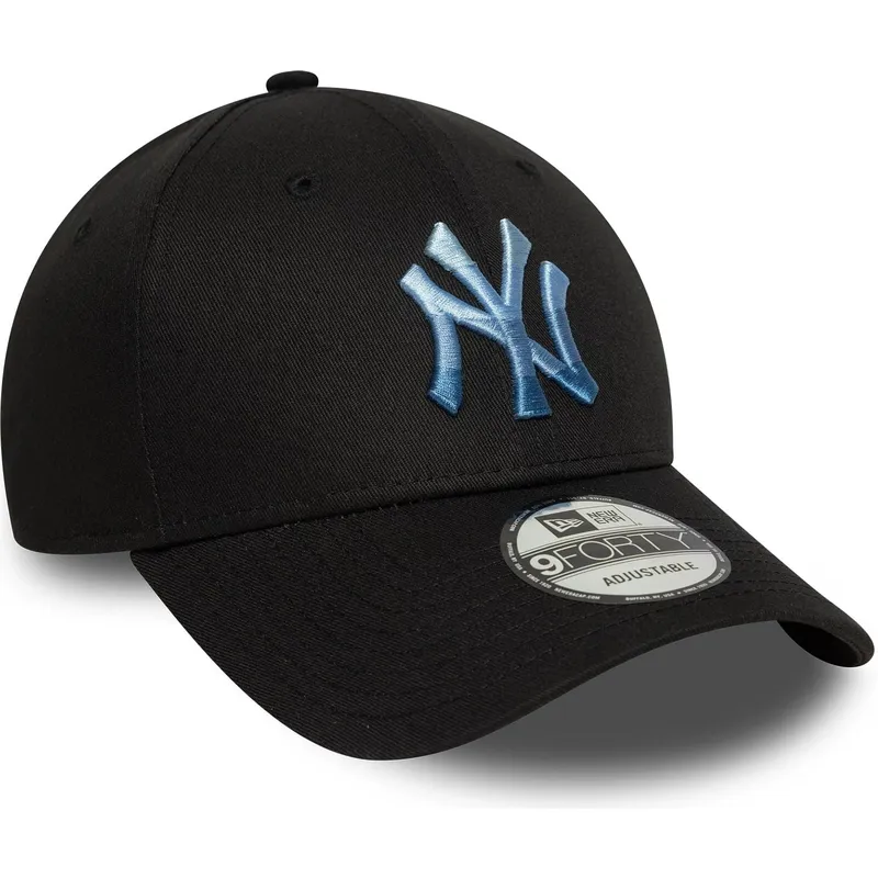 svart-justerbar-kurvad-keps-med-bla-logotyp-9forty-ombre-infill-fran-new-york-yankees-mlb-av-new-era