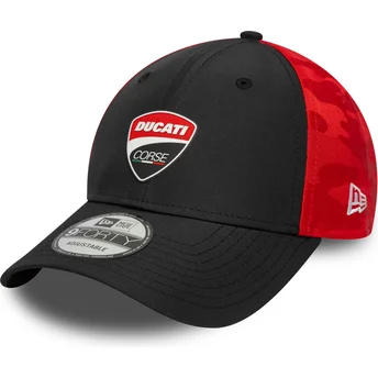Svart och röd justerbar 9FORTY kurvkeps med Ducati Motor MotoGP-logotyp från New Era