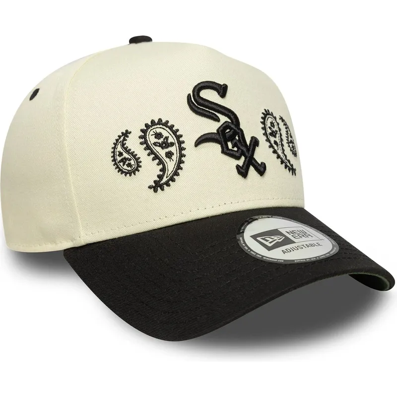 bojd-keps-beige-och-svart-snapback-a-frame-paisley-fran-chicago-white-sox-mlb-av-new-era