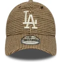 justerbar-brun-bojd-keps-9twenty-houndstooth-los-angeles-dodgers-mlb-fran-new-era
