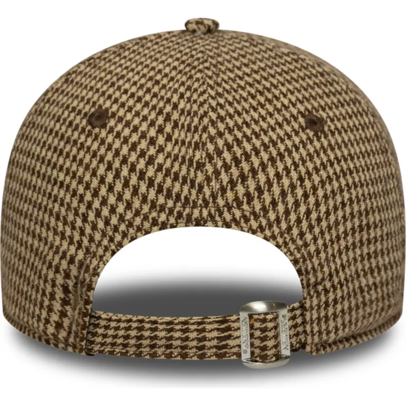justerbar-brun-bojd-keps-9twenty-houndstooth-los-angeles-dodgers-mlb-fran-new-era