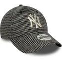 svart-bojd-justerbar-keps-9twenty-houndstooth-fran-new-york-yankees-mlb-av-new-era