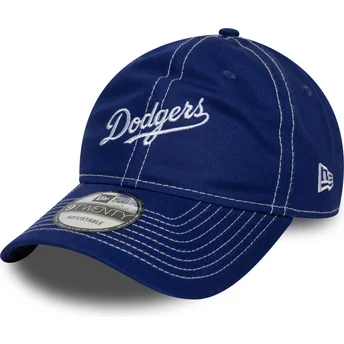 Blå böjd justerbar keps 9TWENTY Contrast Stitch från Los Angeles Dodgers MLB av New Era