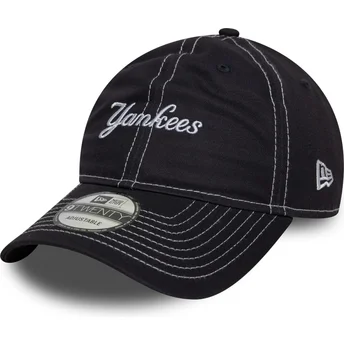 New Era New York Yankees MLB 9TWENTY Contrast Stitch justerbar mörkblå böjd keps