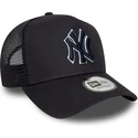 new-era-new-york-yankees-mlb-a-frame-outline-marinbla-truckerkeps-med-marinbla-logotyp