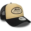 beige-och-svart-trucker-keps-a-frame-foam-oval-patch-fran-new-era