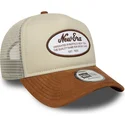 new-era-brun-truckerkeps-a-frame-suede-oval-patch