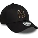 new-era-new-york-yankees-mlb-9forty-leopard-infill-svart-justerbar-kurvkeps-for-kvinnor