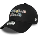 new-era-new-york-yankees-mlb-9forty-floral-script-justerbar-svart-bojd-keps-for-kvinnor