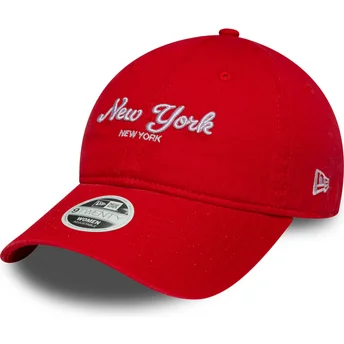 New Era 9TWENTY New York City orange justerbar kurvad keps för dam