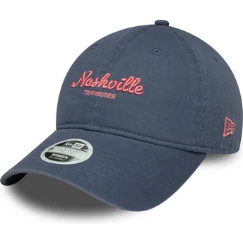 9TWENTY City Nashville New Era justerbar blå böjd keps för dam
