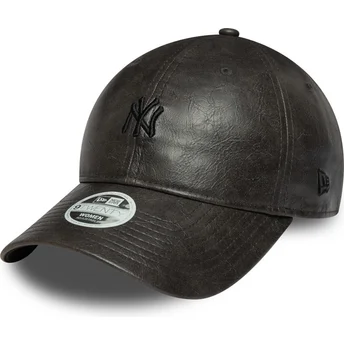 Svart justerbar kurvkeps för kvinnor med svart logotyp 9TWENTY Tonal av New York Yankees MLB från New Era
