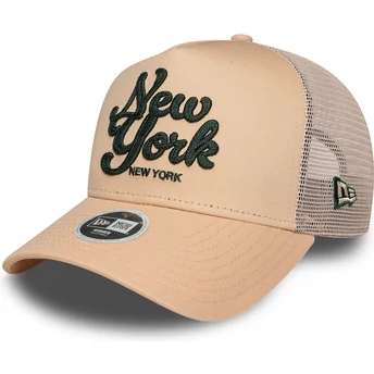 New Era New York City A Frame rosa truckerkeps för kvinnor