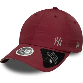 New York Yankees MLB New Era vinröd kurvad justerbar damkeps Open Back Flawless