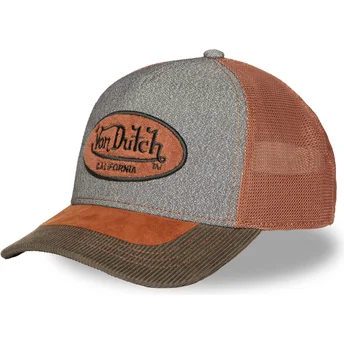 Von Dutch grå och brun truckerkeps SHIELD01
