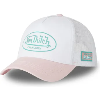 Von Dutch 3D PI vit och rosa truckerkeps