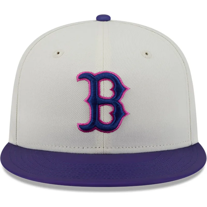 beige-och-lila-platt-keps-justerad-59fifty-clr-dvlp-fran-boston-red-sox-mlb-av-new-era