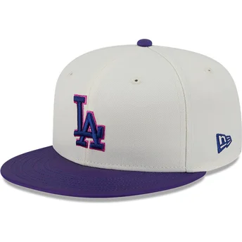 Beige och lila platt keps justerad 59FIFTY CLR DVLP Los Angeles Dodgers MLB från New Era