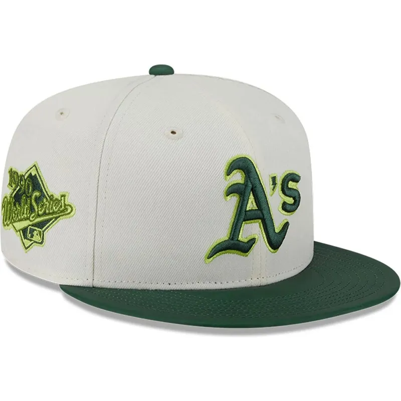 beige-och-gron-platt-keps-justerad-59fifty-clr-dvlp-fran-oakland-athletics-mlb-av-new-era