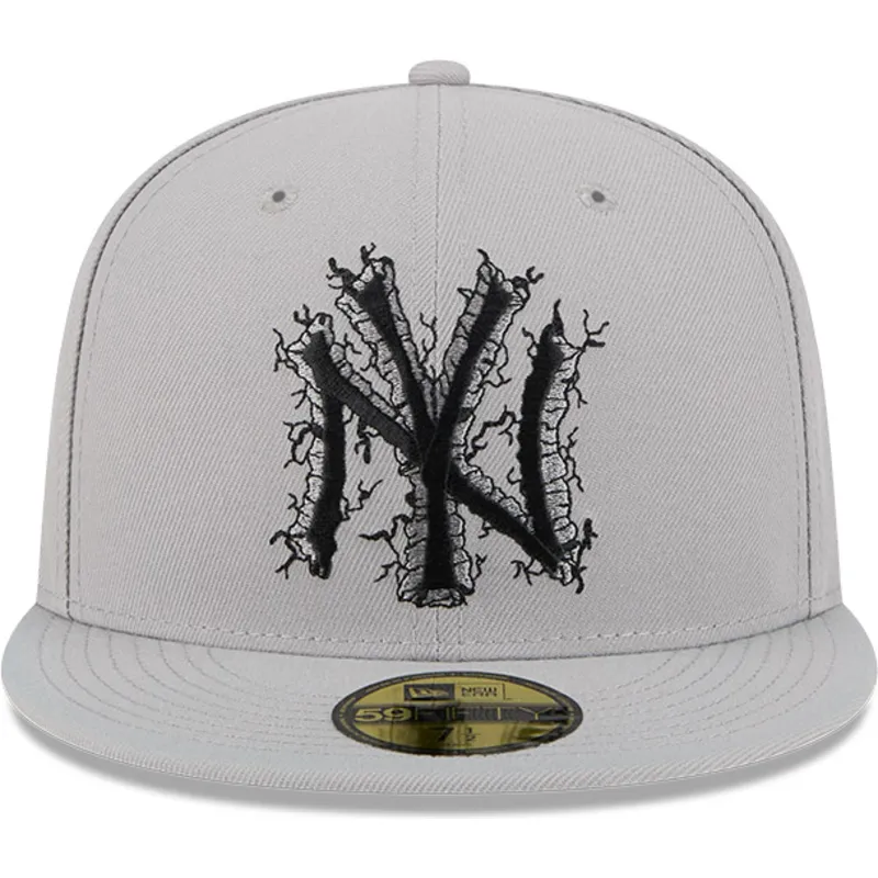 gra-platt-keps-justerad-59fifty-cracked-new-york-yankees-mlb-fran-new-era