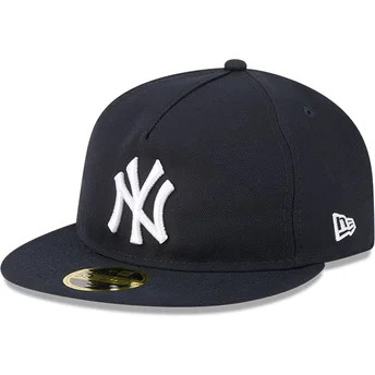 New York Yankees MLB New Era 59FIFTY Retro Crown A Frame Easy mörkblå justerbar platt keps