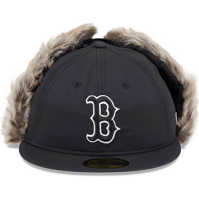 svart-platt-keps-justerad-59fifty-winter-dog-ear-fran-boston-red-sox-mlb-av-new-era