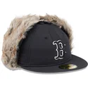 svart-platt-keps-justerad-59fifty-winter-dog-ear-fran-boston-red-sox-mlb-av-new-era