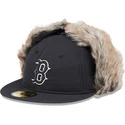 svart-platt-keps-justerad-59fifty-winter-dog-ear-fran-boston-red-sox-mlb-av-new-era