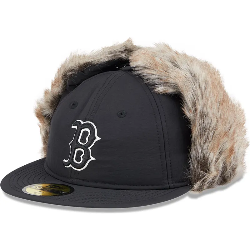 svart-platt-keps-justerad-59fifty-winter-dog-ear-fran-boston-red-sox-mlb-av-new-era
