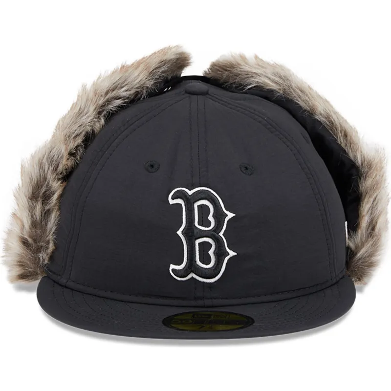 svart-platt-keps-justerad-59fifty-winter-dog-ear-fran-boston-red-sox-mlb-av-new-era