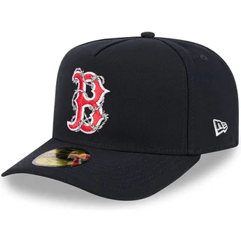 Boston Red Sox MLB New Era 59FIFTY A Frame Wired mörkblå justerbar böjd keps