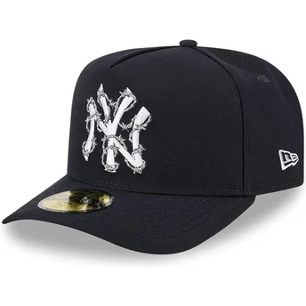 New York Yankees MLB New Era 59FIFTY A Frame Wired mörkblå justerbar böjd keps