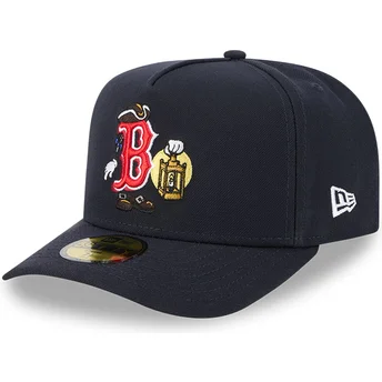 Mörkblå justerbar kurvkeps 59FIFTY A Frame Cartoon Boston...