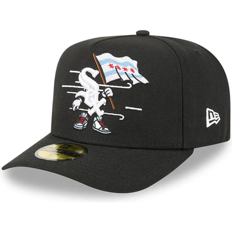 svart-bojd-keps-justerbar-59fifty-a-frame-cartoon-chicago-white-sox-mlb-fran-new-era