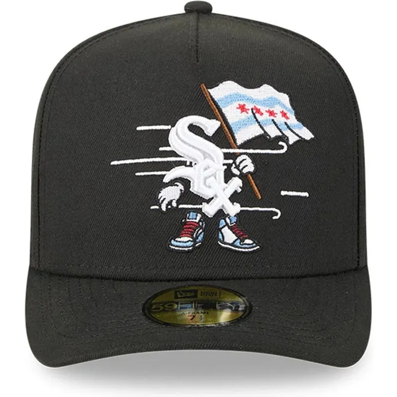 svart-bojd-keps-justerbar-59fifty-a-frame-cartoon-chicago-white-sox-mlb-fran-new-era