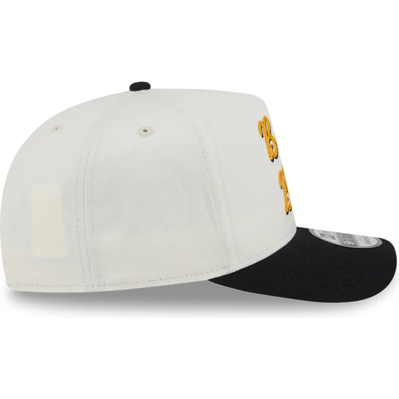beige-och-svart-bojd-keps-snapback-9fifty-a-frame-chainstitch-boston-bruins-nhl-fran-new-era