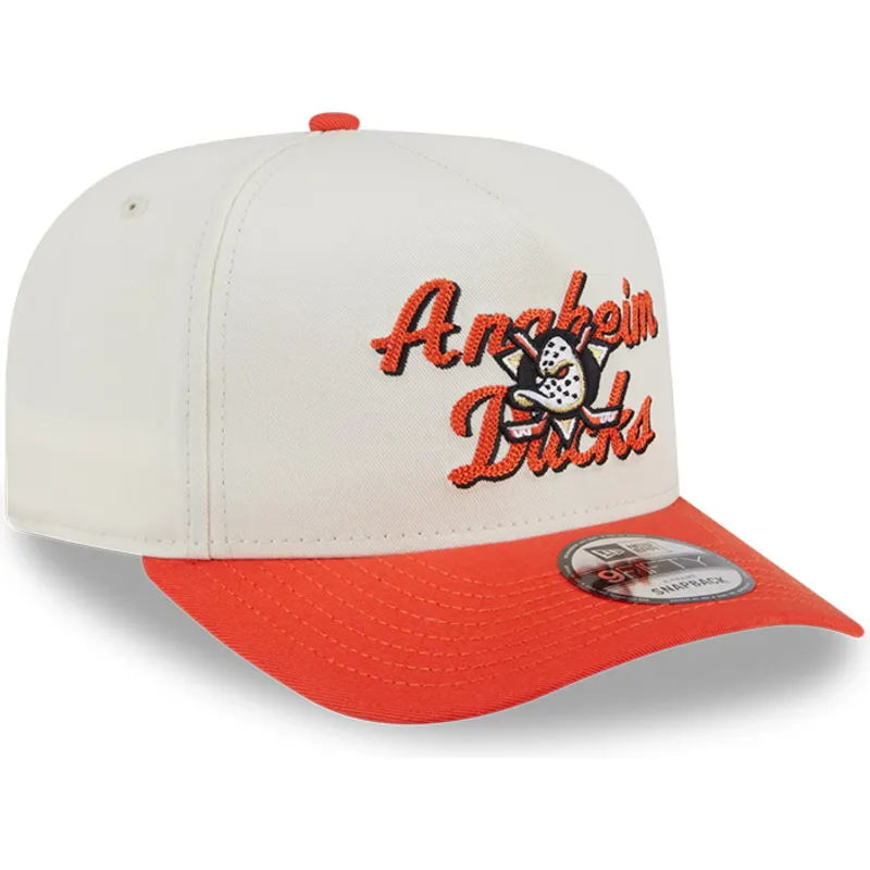 beige-och-orange-kurvad-keps-snapback-9fifty-a-frame-chainstitch-anaheim-ducks-nhl-fran-new-era
