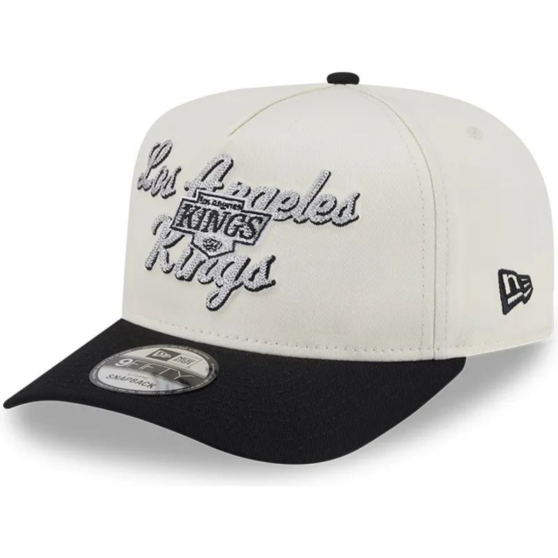 beige-och-svart-bojd-keps-snapback-9fifty-a-frame-chainstitch-los-angeles-kings-nhl-fran-new-era