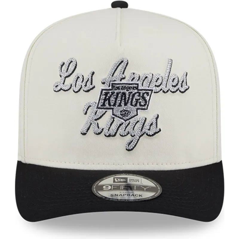 beige-och-svart-bojd-keps-snapback-9fifty-a-frame-chainstitch-los-angeles-kings-nhl-fran-new-era