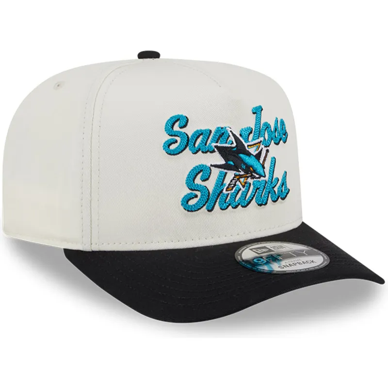 beige-och-svart-kurvad-keps-snapback-9fifty-a-frame-chainstitch-san-jose-sharks-nhl-fran-new-era