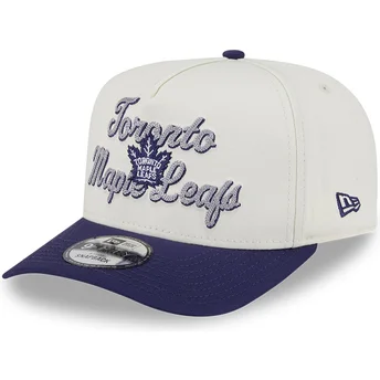 Toronto Maple Leafs NHL New Era 9FIFTY A Frame Chainstitch beige och violett snapbackkurvkeps